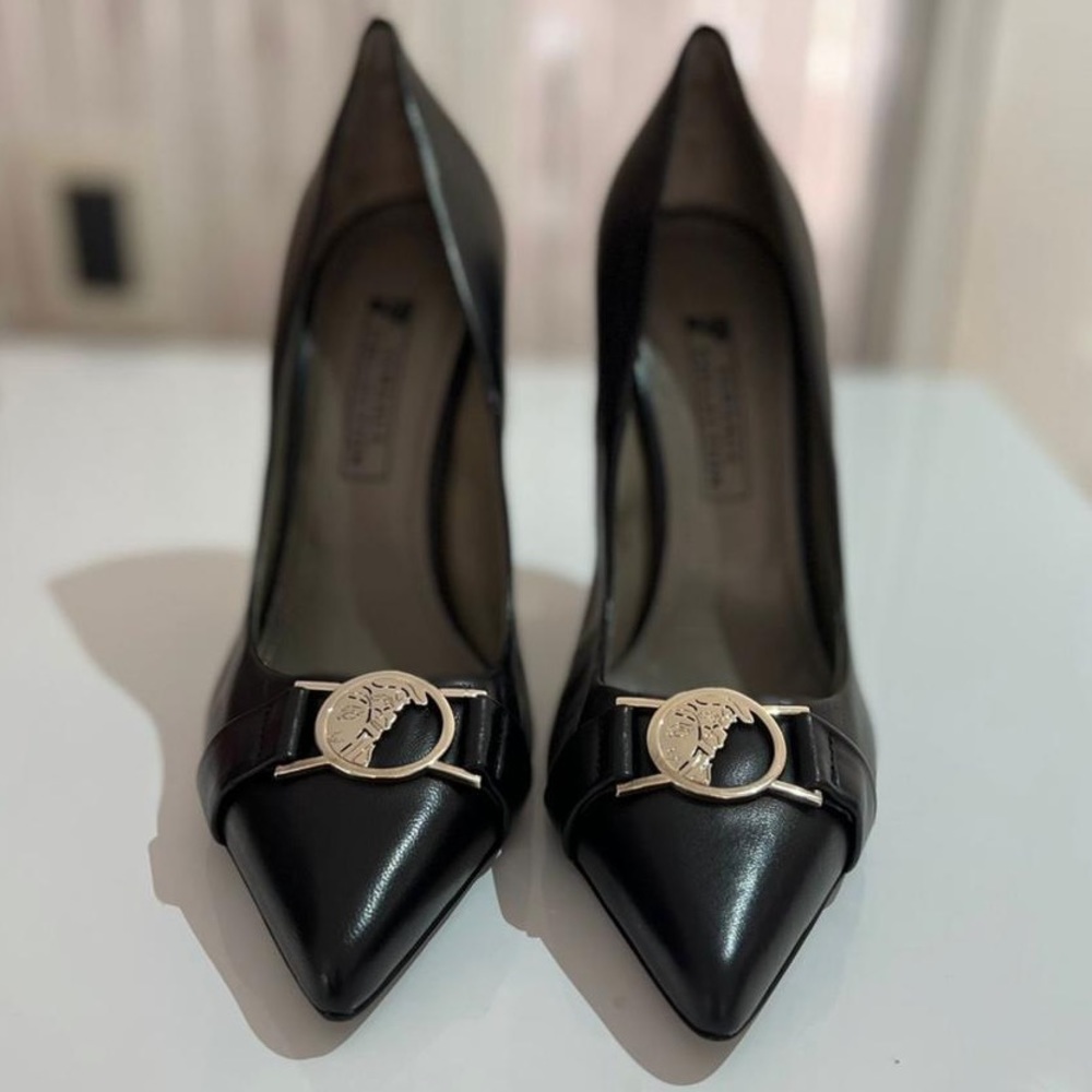 VESACE COLLECTION Women's leather high heel classic pumps shoes